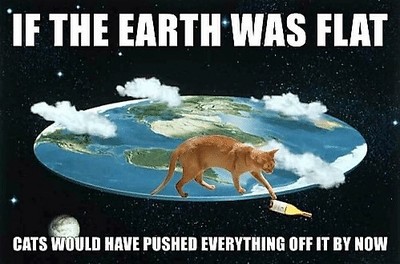 707 if the earth was flat cats would have pushed everything 21413617