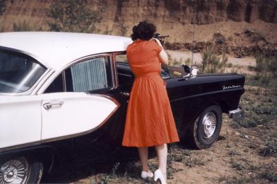 Sherma Berry target shooting at Ft Huachuca Arizonia 1957 2