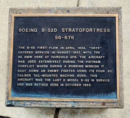 B 52 Plaque