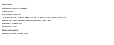 Screenshot 2020 06 02 New Mini Prism with 4 Poles For Total Station , the prism constant= 0  30mm eBay