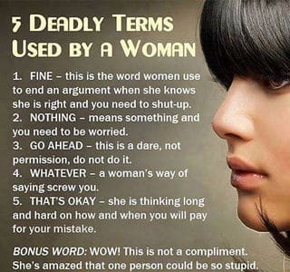 5 deadly terms used by a woman 1 1