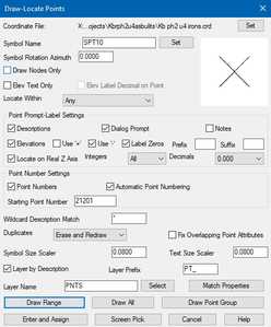 DRAW LOCATE POINTS DIA