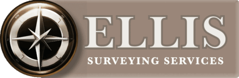 Ellis Surveying Services logo with compass icon for land surveying.