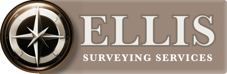 Ellis Surveying Services logo with compass icon for land surveying.