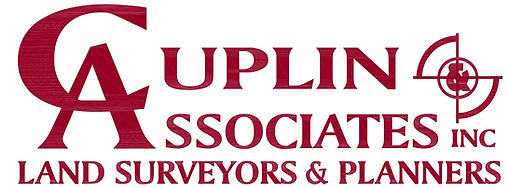 Cuplin Associates logo with land surveying crosshairs and compass.