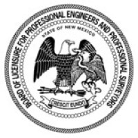 Seal of the New Mexico Board of Licensure for Engineers and Surveyors.