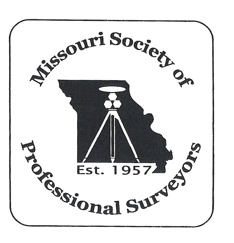 Missouri Society of Professional Surveyors logo with survey instrument and state outline.