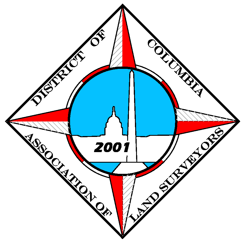 Logo of the District of Columbia Association of Land Surveyors from 2001.