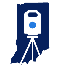 Surveying instrument on tripod for land measurement in Indiana.