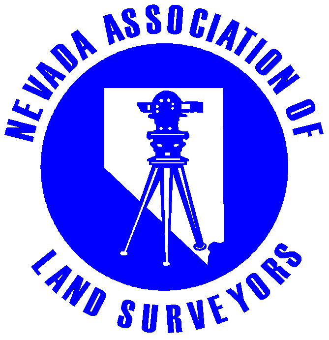 Nevada Association of Land Surveyors logo with survey instrument.