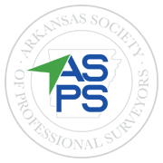 Arkansas Society of Professional Surveyors emblem with surveyor tools.