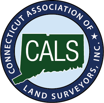 Connecticut Association of Land Surveyors logo with state outline and CALS acronym.