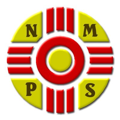 Logo of New Mexico Professional Surveyors with survey target and compass.