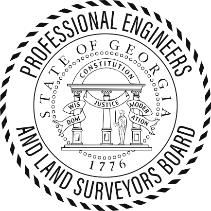 Seal of the Georgia Professional Engineers and Land Surveyors Board.