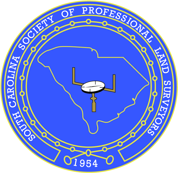 SC PLS emblem with land survey instrument and state outline.