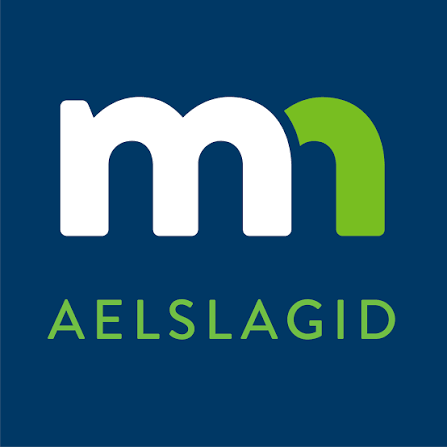 AELSLAGID logo with blue background and green and white text.