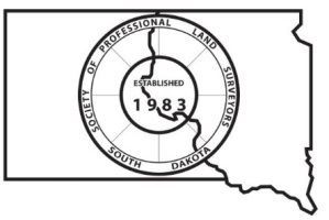 Emblem of South Dakota Society of Professional Land Surveyors, established 1983.