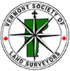 Vermont Society of Land Surveyors emblem with survey tools and compass.
