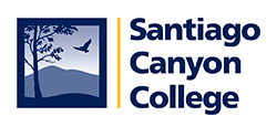 Scenic view of Santiago Canyon College with trees and campus buildings.