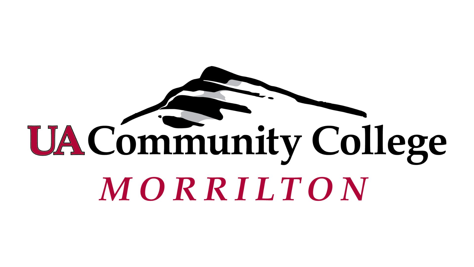 UA Community College Morrilton logo with stylized mountain graphic.