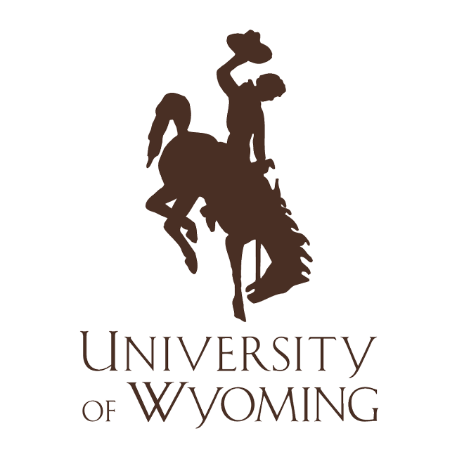 University of Wyoming emblem with cowboy riding horse.