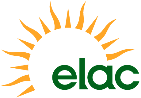 ELAC college logo with sun rays for East Los Angeles College.