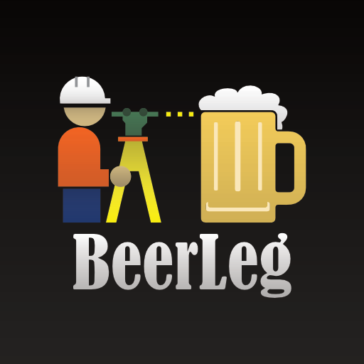 BeerLeg logo featuring surveyor and beer mug for land survey professionals.