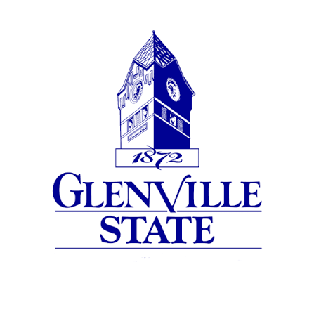 Glenville State University logo with clock tower and founding year 1872.