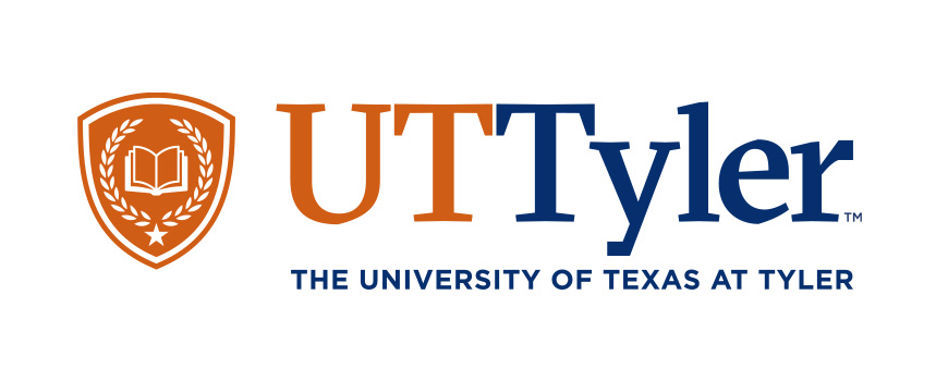 UT Tyler logo with shield and university name.