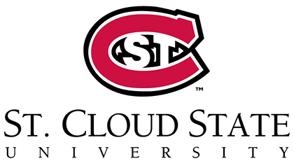 St. Cloud State University emblem with SCSU initials.