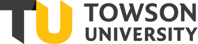 Aerial view of Towson University campus with buildings and green spaces.